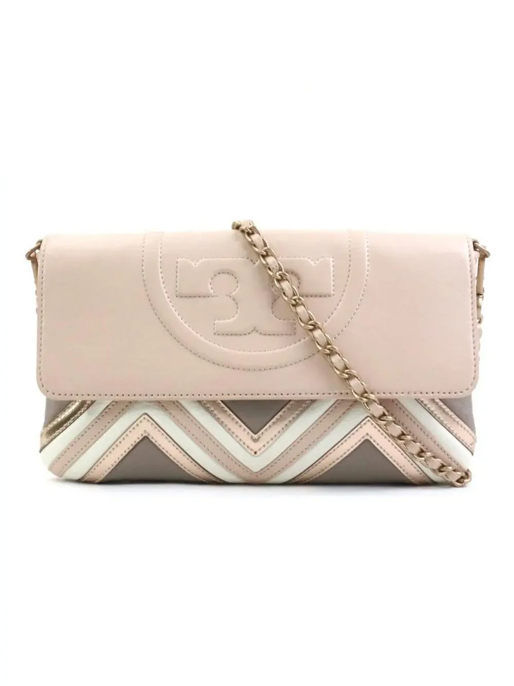 Auth Tory Burch Shoulder Bag Pink Beige #284501T14B